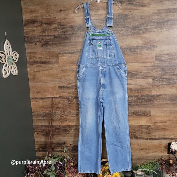 Liberty Denim Bib Overalls 38x32 Inseam Measures 30 Country Western Work Wear - Picture 1 of 11